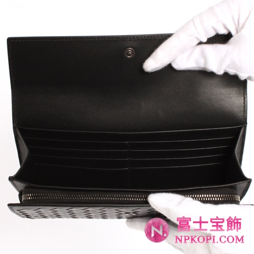 ボッテガヴェネタ シープスキン 長財布 ブラック 150509V001N1000 